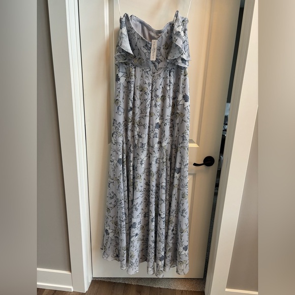 NEW - JENNY YOO - BELEN FLORAL OFF THE SHOULDER DRESS - BLUE - SIZE 10 - Picture 6 of 7